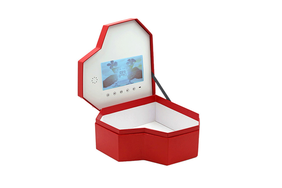 Bentuk Hati USB Layar LCD Video Gift Box 3GP MKV Format Video Memori 512MB