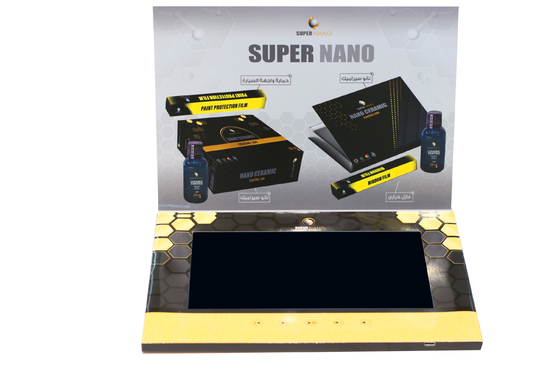 Hardcover 10 inci LCD Video Brochure Card Untuk Merek 148×210mm ukuran