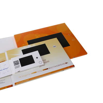 Kartu Brosur Video LCD Softcover, Pemblokiran Emas digital, Memori 512MB OEM