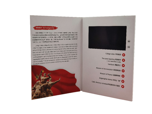 OEM ODM Desain Kustom 7 Inch Lcd Video Majalah Folder Iklan Pencetakan Multipage Video Brosur