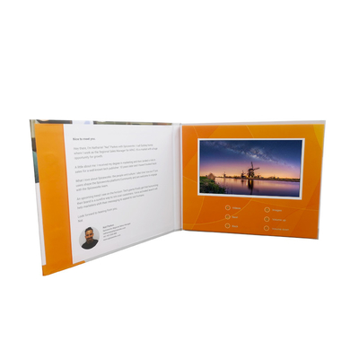 LCD Display Video Business Card ODM Untuk Periklanan Memori 1GB