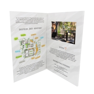 Brosur video display 7 inci A5 folder presentasi kartu nama video digital