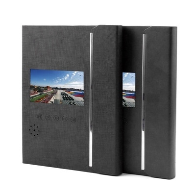 Hitam PU LCD Video Folder ukuran A4, Kartu Ucapan Video 4,3 inci