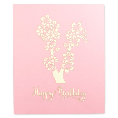 ROHS Cherry Blossom Tree Pop Up Card, Kartu Ucapan OEM ODM